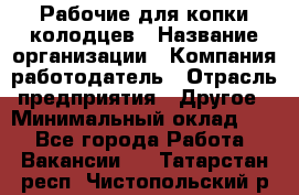 Рабочие для копки колодцев › Название организации ­ Компания-работодатель › Отрасль предприятия ­ Другое › Минимальный оклад ­ 1 - Все города Работа » Вакансии   . Татарстан респ.,Чистопольский р-н